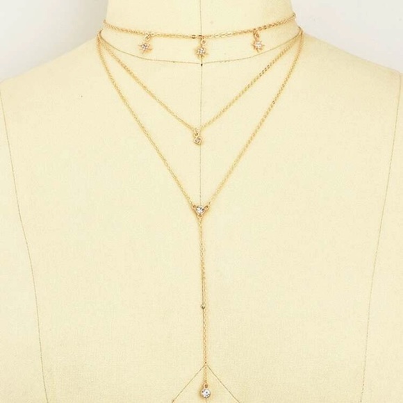 3/$30 Star layered Lariats Necklace - Picture 3 of 3